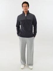 Threadbare Grey Onion Quilted Quarter Zip Fleece - Image 3 of 4