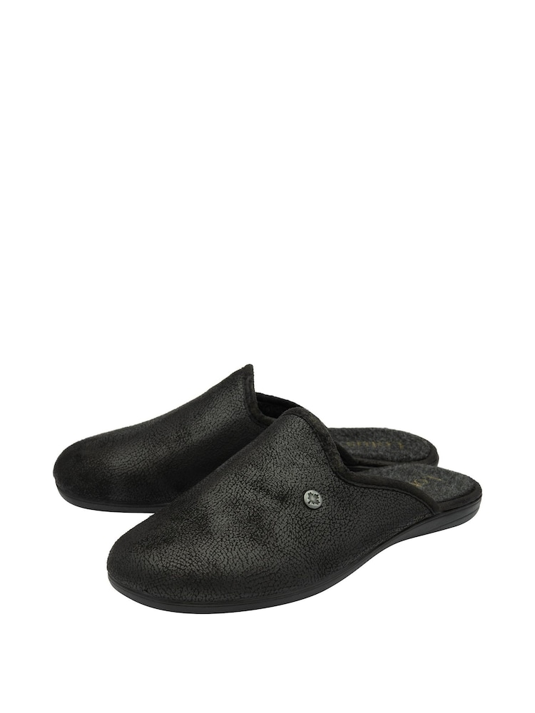Lotus Black Flat Mule Slippers - Image 2 of 4