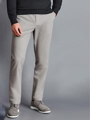 Charles Tyrwhitt Grey Slim Fit Ultimate Non-Iron Chino Trousers - Image 1 of 5