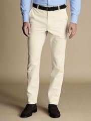 Charles Tyrwhitt Natural cream Classic Fit Ultimate non-iron Chino Trousers - Image 1 of 5
