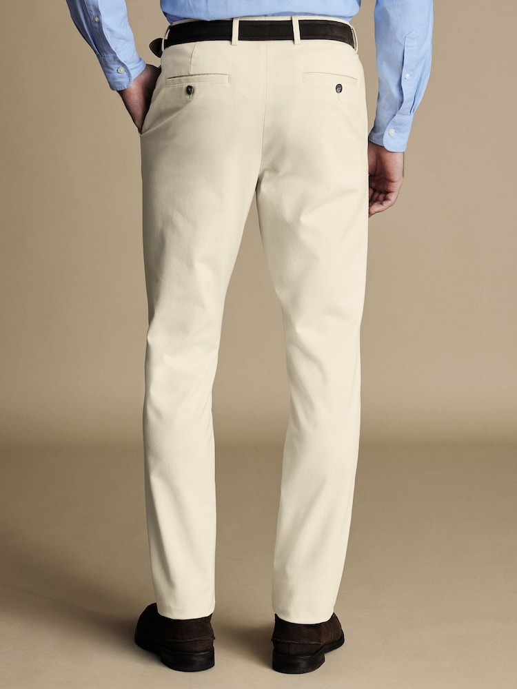 Charles Tyrwhitt Natural cream Classic Fit Ultimate non-iron Chino Trousers - Image 2 of 5