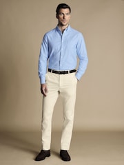 Charles Tyrwhitt Natural cream Classic Fit Ultimate non-iron Chino Trousers - Image 3 of 5
