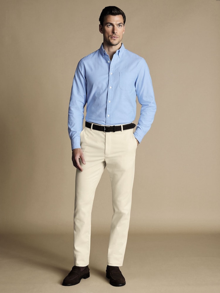 Charles Tyrwhitt Natural cream Classic Fit Ultimate non-iron Chino Trousers - Image 3 of 5