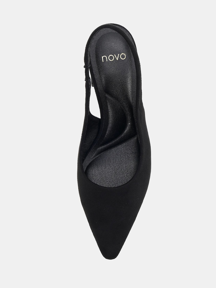 黑色 - Novo Isla Block Heel Point Court Slingbacks - 图片6 / 6