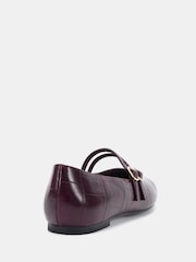 Novo Burgundy Standard Fit Fancie Mary Jane Flat Shoes - Image 4 of 6