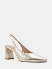 Novo Gold Standard Fit Isla Block Heel Point Court Slingbacks - Image 3 of 6