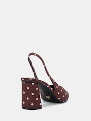 Novo Brown Standard Fit Isla Block Heel Point Court Slingbacks - Image 4 of 6