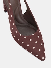 Novo Brown Standard Fit Isla Block Heel Point Court Slingbacks - Image 5 of 6