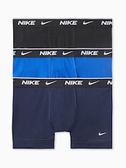 Nike Dark Blue Everyday Cotton Stretch Trunks Three Pack - Image 1 of 5