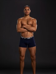 Nike Dark Blue Everyday Cotton Stretch Trunks Three Pack - Image 3 of 5