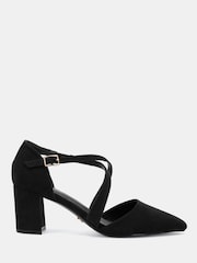 黑色 - Novo Ivanna Block Cross Over Strap Point Court Heels - 图片2 / 6