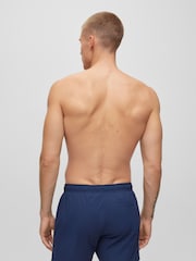 BOSS Dark Blue Recycled Material Swim Shorts with Logo and Signature Stripe - Image 2 of 4