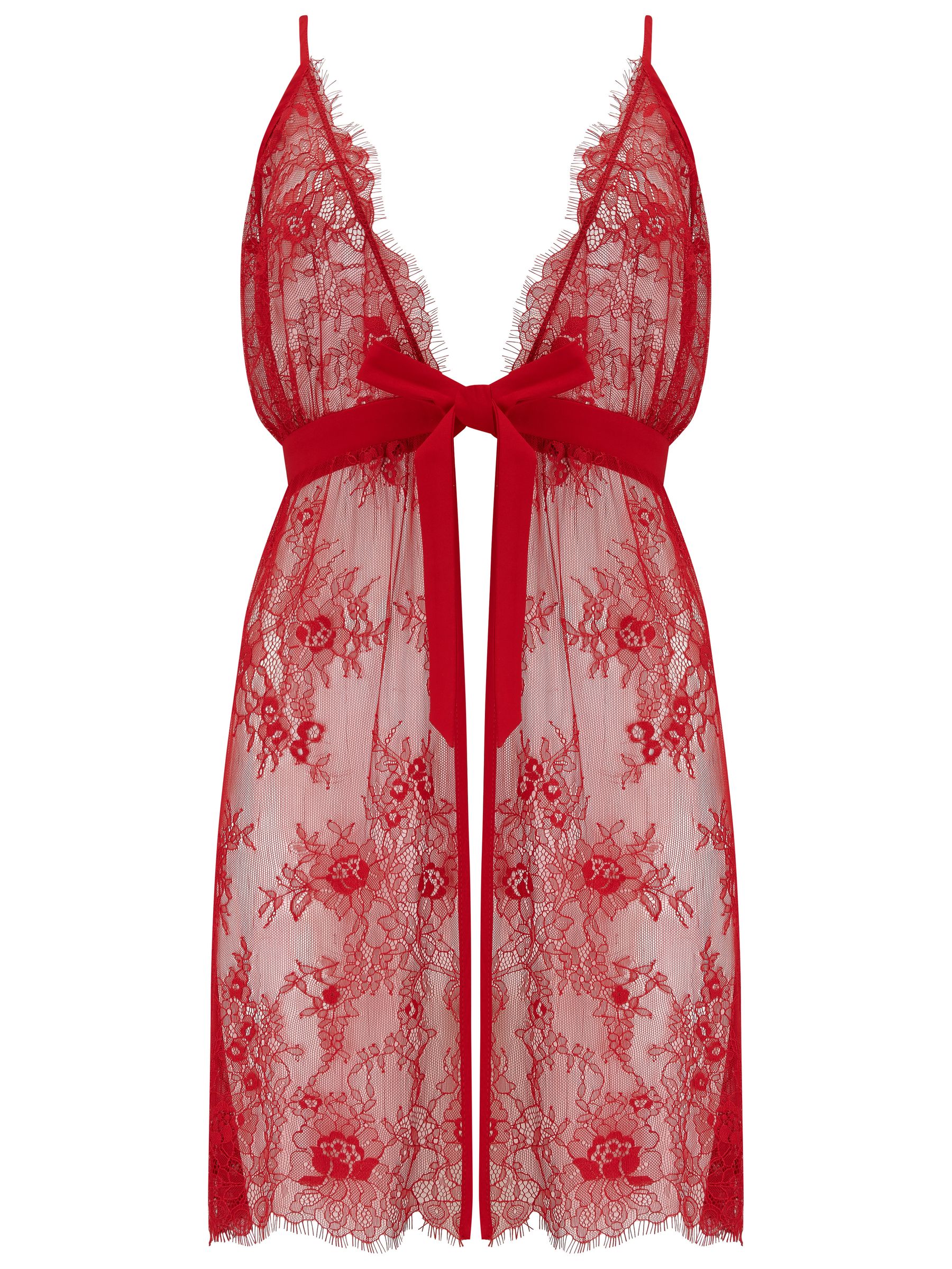 Red lace babydoll dress clearance