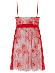 Pour Moi Red For Your Eyes Only Lace Babydoll - Image 4 of 4