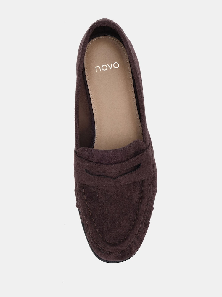 Novo Brown Standard Fit Finn Flat Loafers - Image 6 of 6 Novo Brown Standard Fit Finn Flat Loafers - Image 6 of 6