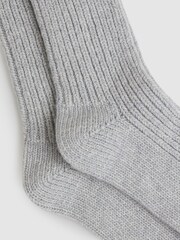 Reiss Grey Carmen Wool Blend Ribbed Socks - Image 2 of 3