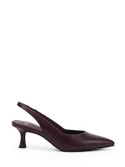 Novo Red Wide Fit Irena Slingback Low Stiletto Point Court Shoes - Image 2 of 6