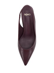 Novo Red Wide Fit Irena Slingback Low Stiletto Point Court Shoes - Image 6 of 6