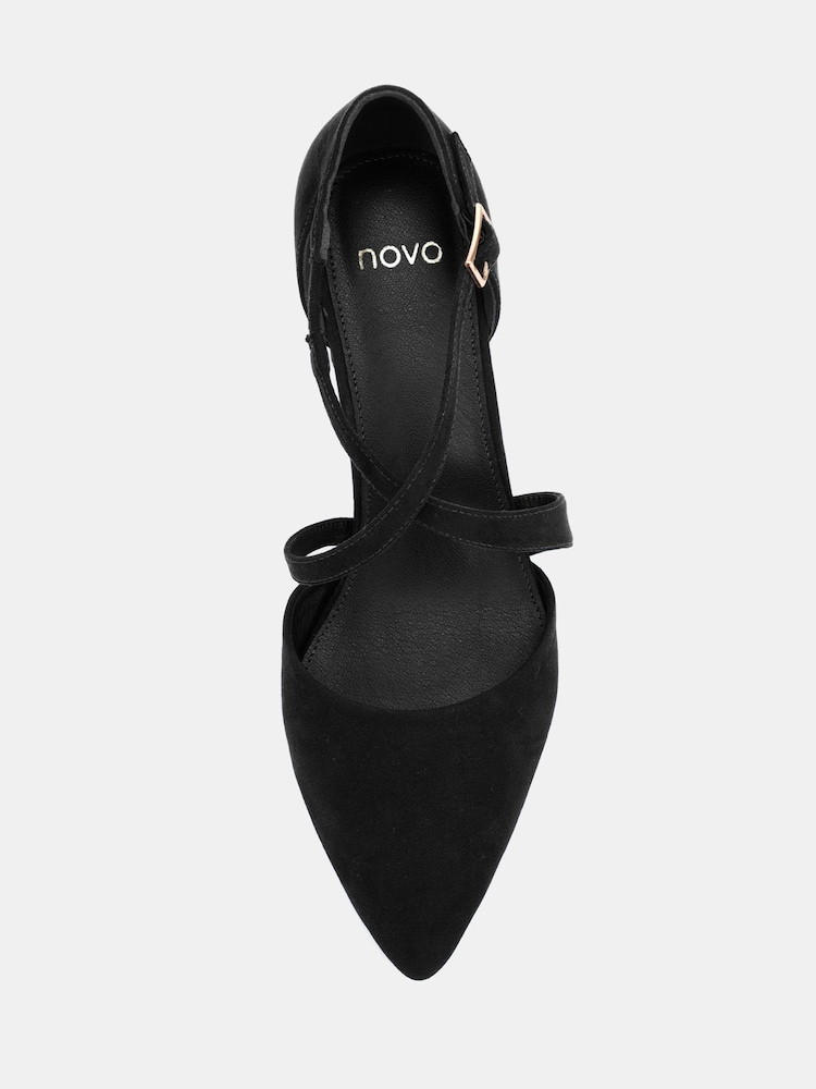 黑色 - Novo Ivanna Block Cross Over Strap Point Court Heels - 图片6 / 6