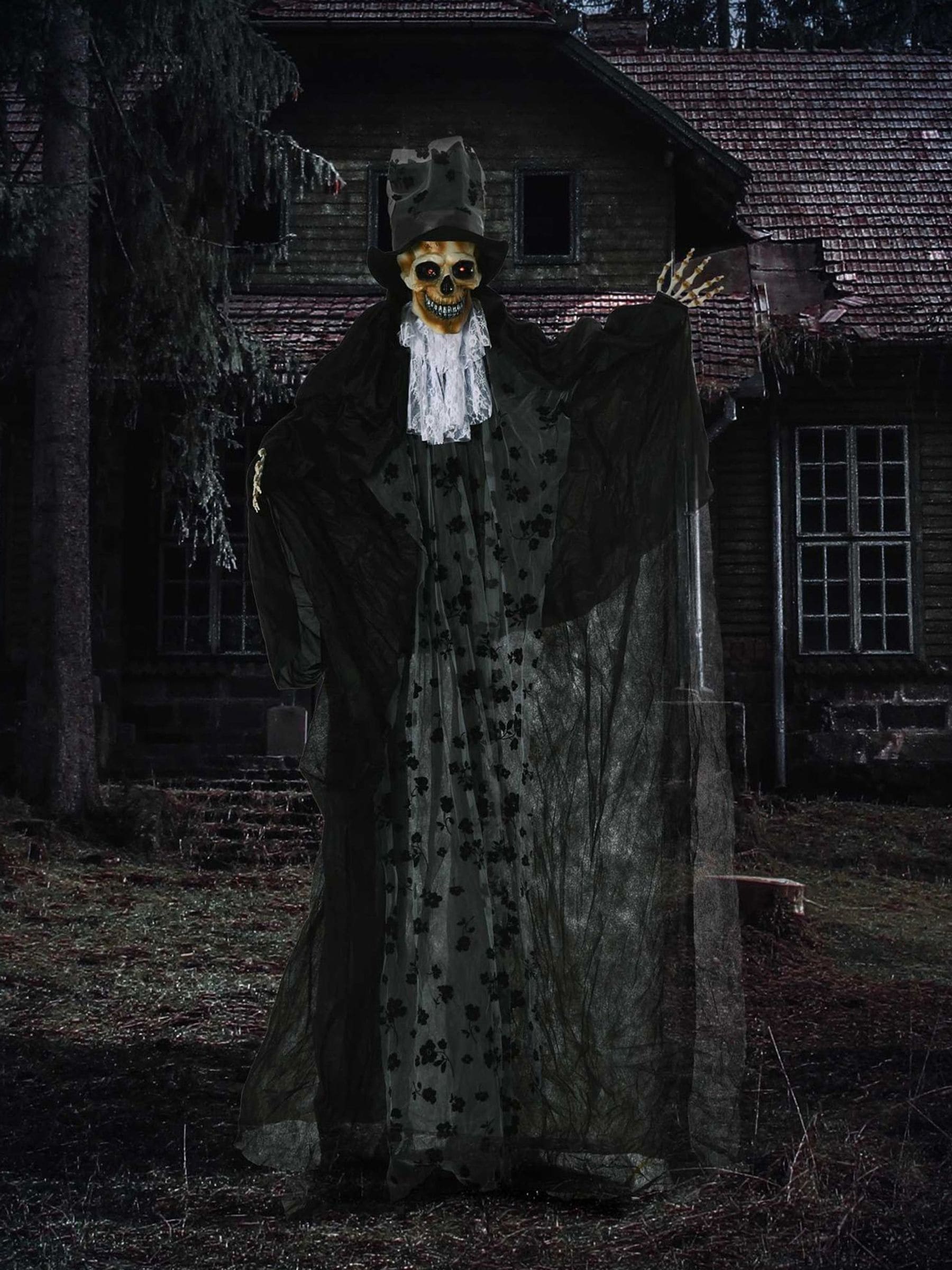 Rackhams Light/Black 189Cm Life Size Outdoor Halloween Decorations Ghost Bridegroom, Animated Prop Animatronic Decor With Sound And Motion Activated, Up Eyes - Image 5
