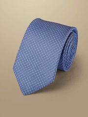 Charles Tyrwhitt Blue Mini Floral Silk Stain Resist Pattern Tie - Image 1 of 2
