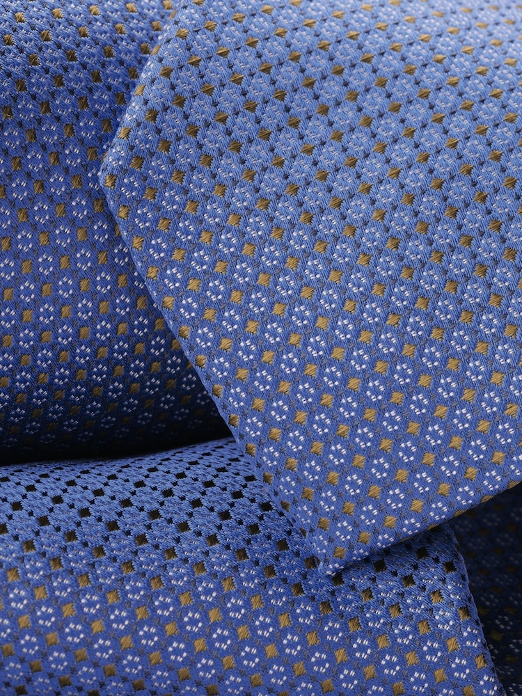 Charles Tyrwhitt Blue Mini Floral Silk Stain Resist Pattern Tie - Image 2 of 2