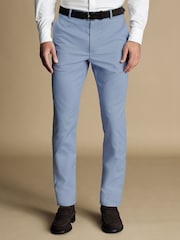 Charles Tyrwhitt Blue Ground Slim Fit Ultimate non-iron Chino Trousers - Image 1 of 4