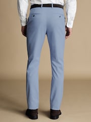 Charles Tyrwhitt Blue Ground Slim Fit Ultimate non-iron Chino Trousers - Image 2 of 4