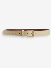 Cream Leather Jeans Belt - Image 1 of 3