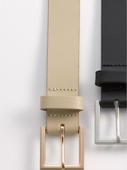 Cream Leather Jeans Belt - Image 3 of 3