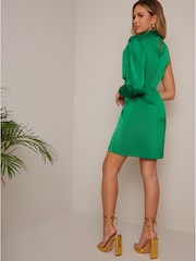 Chi Chi London Green One Sleeve Cut Out Mini Dress - Image 2 of 2