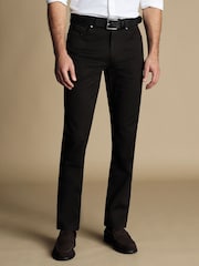 Charles Tyrwhitt Black Twill Classic Fit 5 Pocket Jeans - Image 1 of 5