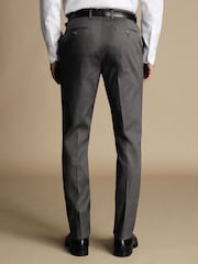 Charles Tyrwhitt Grey Classic Fit Smart Texture Trousers - Image 2 of 5