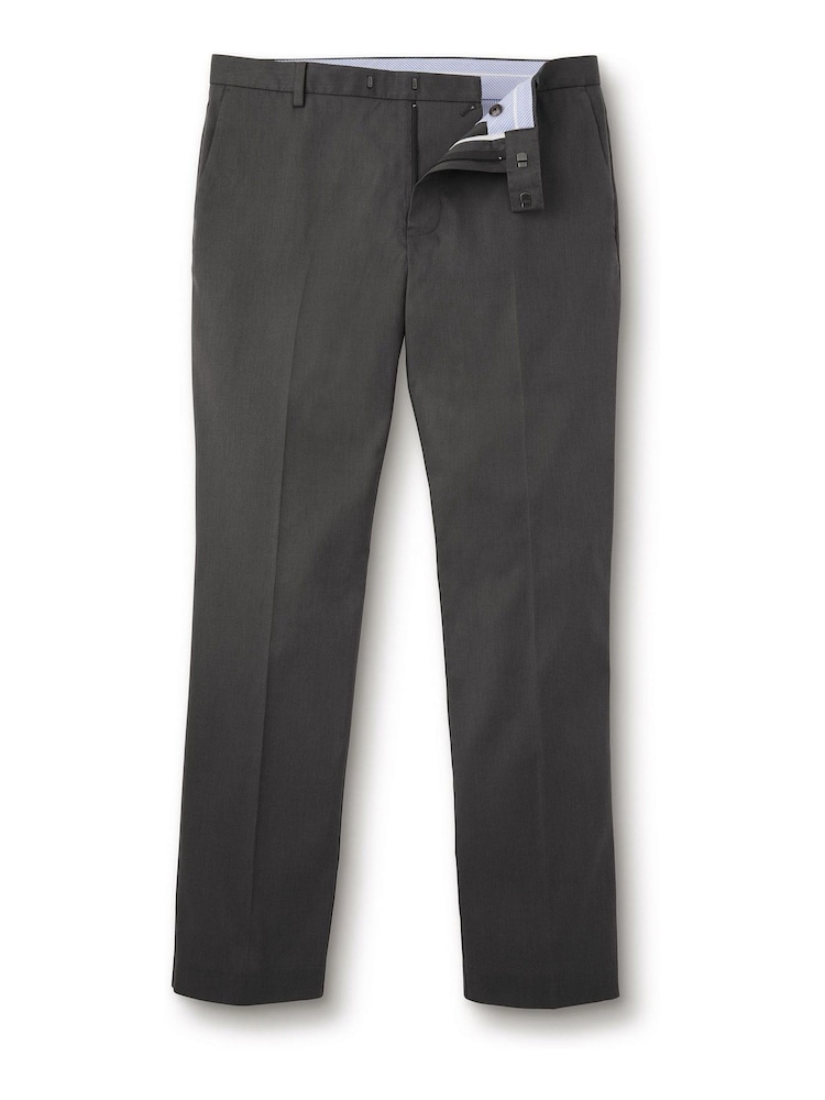 Charles Tyrwhitt Grey Classic Fit Smart Texture Trousers - Image 4 of 5