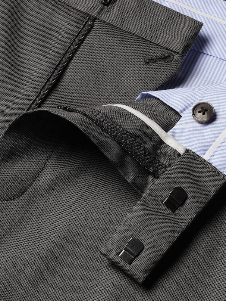 Charles Tyrwhitt Grey Classic Fit Smart Texture Trousers - Image 5 of 5