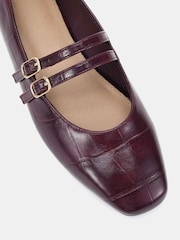 Novo Burgundy Wide Fit Fancie Mary Jane Flat Shoes - Image 5 of 6