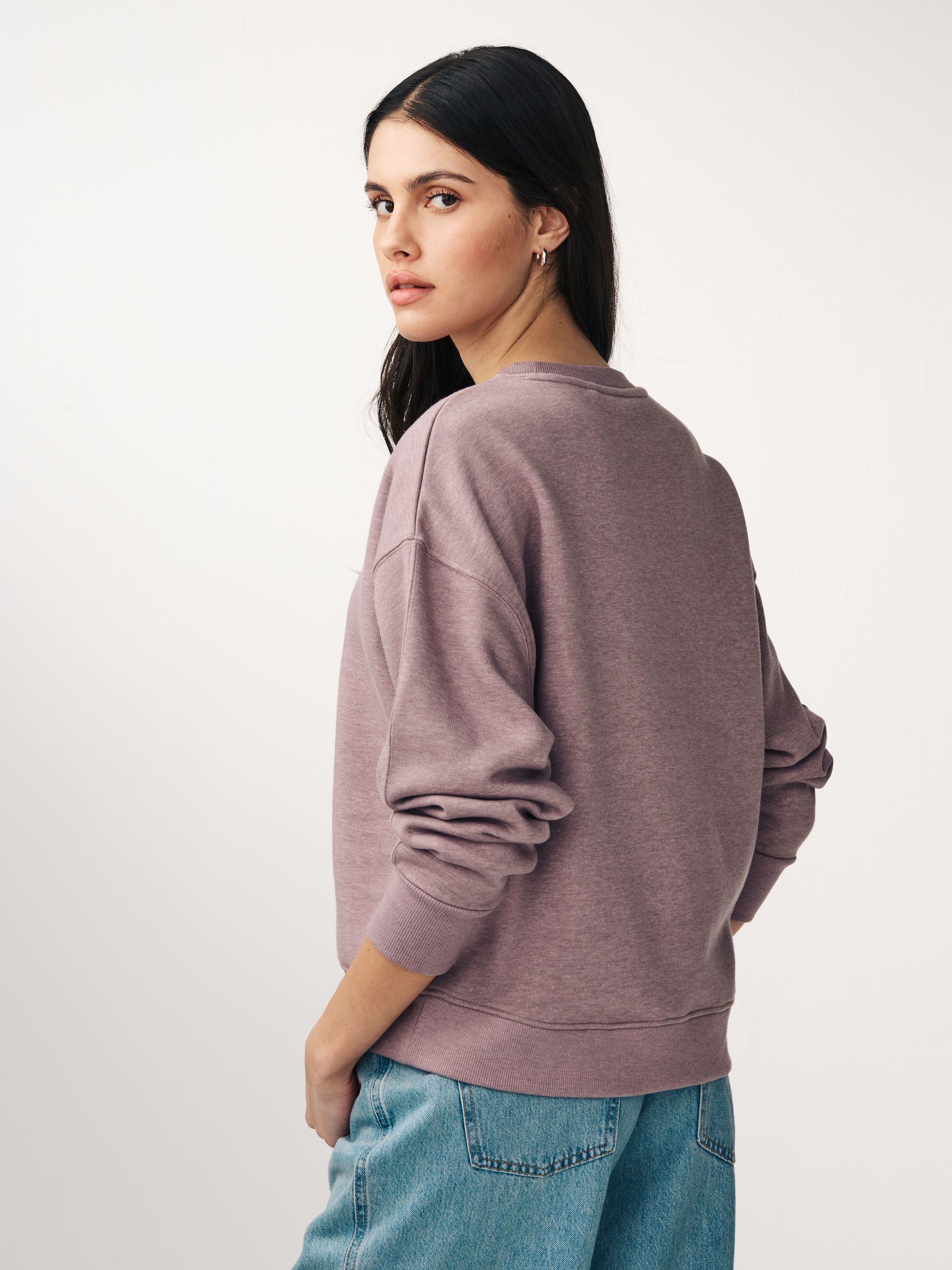 Buy Mauve Purple Relaxed Fit Soft Overdyed Marl Crew Neck Sweatshirt from Next Luxembourg