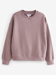 Mauve Purple Relaxed Fit Soft Overdyed Marl Crew Neck Sweatshirt - Image 5 of 6