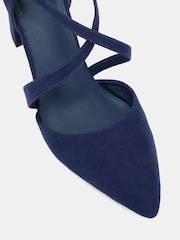 蓝色 - Novo Ivanna Block Cross Over Strap Point Court Heels - 图片5 / 6