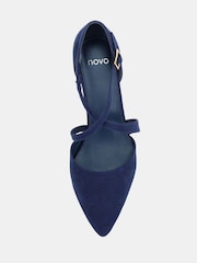 蓝色 - Novo Ivanna Block Cross Over Strap Point Court Heels - 图片6 / 6