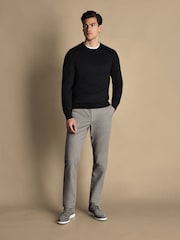 Charles Tyrwhitt Grey French Classic Fit Ultimate non-iron Chino Trousers - Image 3 of 5