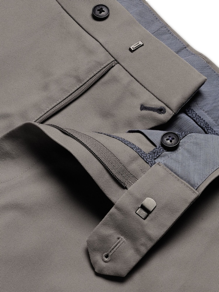 Charles Tyrwhitt Grey French Classic Fit Ultimate non-iron Chino Trousers - Image 5 of 5