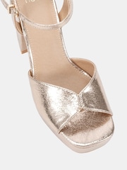 Novo Gold Wide Fit Lucie Platform Block Heel Sandals - Image 6 of 6