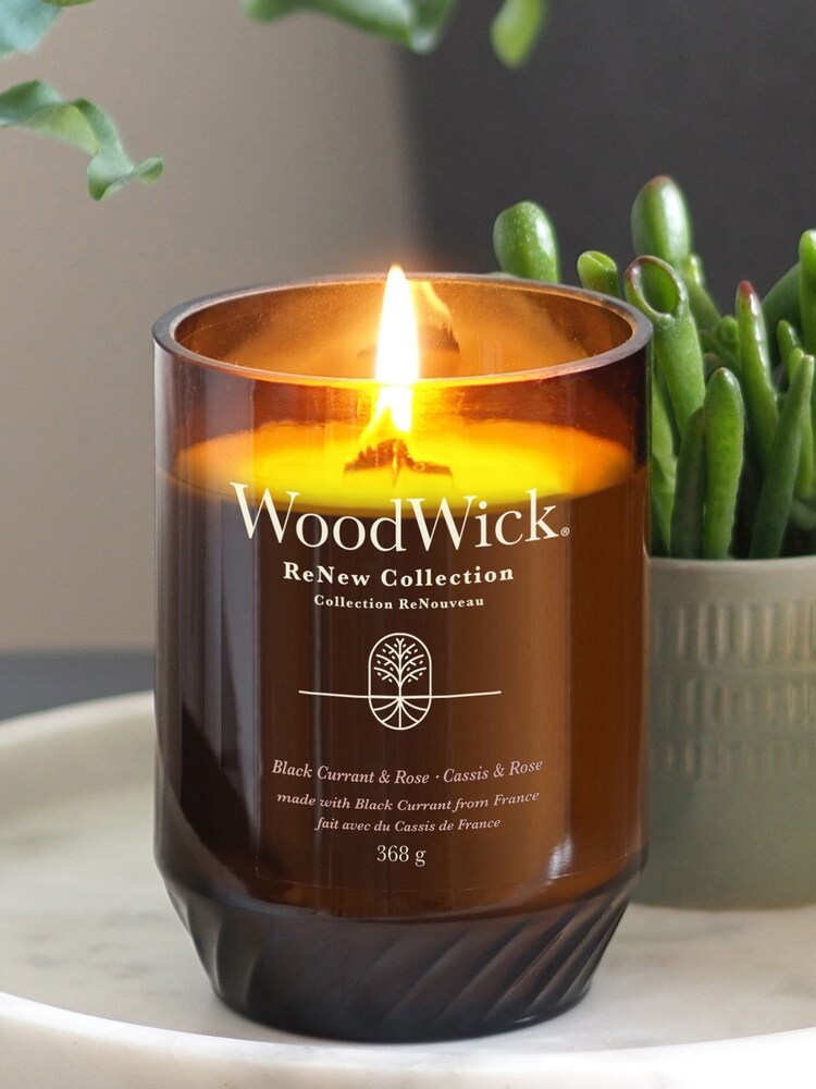Woodwick Natural ReNew Large Currant Rose Scented Candle - Image 1 of 5