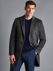 Charles Tyrwhitt Grey Pure Wool Overcoat - Image 1 of 5