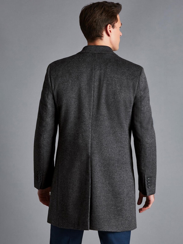 Charles Tyrwhitt Grey Pure Wool Overcoat - Image 2 of 5