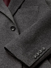 Charles Tyrwhitt Grey Pure Wool Overcoat - Image 4 of 5