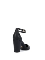 Novo Black Standard Fit Ivar Two Part Block Heel Point Toe Ankle Strap Court Shoes - Image 4 of 6
