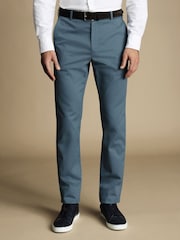 Синий - Узкие негладкие брюки чинос Charles Tyrwhitt Ultimate - Image 1 of 5
