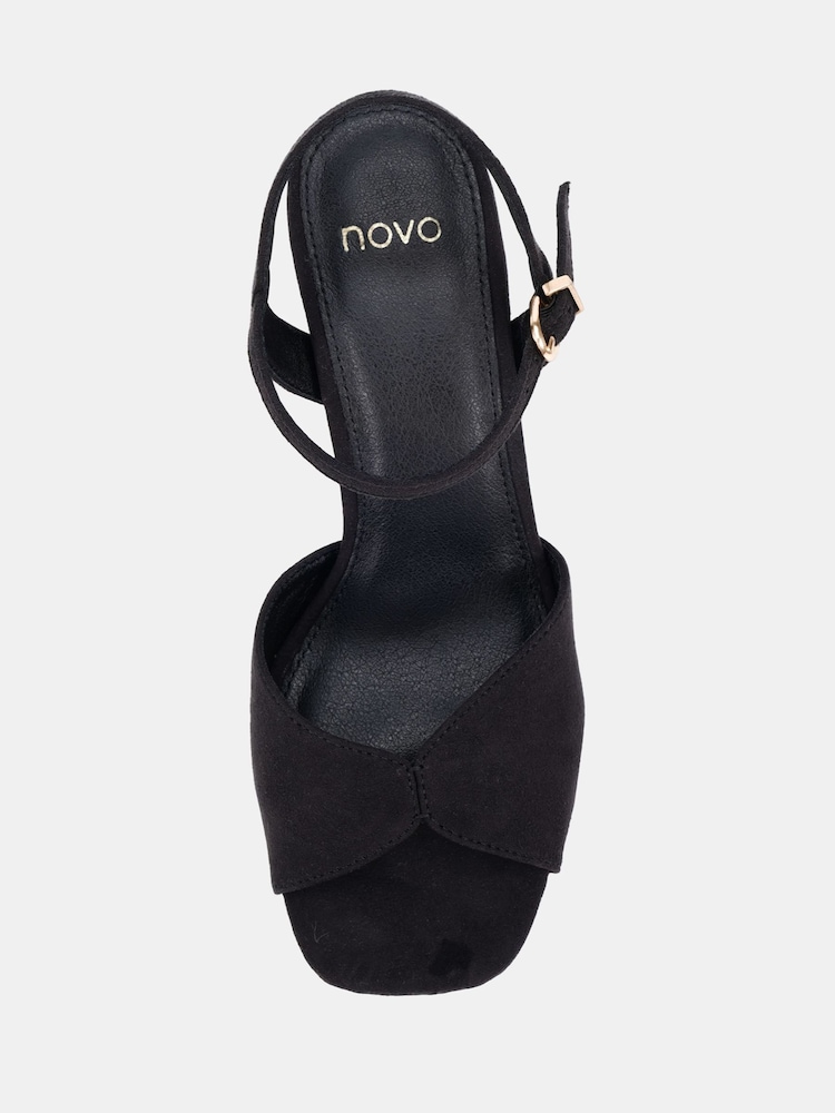Novo Black Standard Fit Lucie Platform Block Heel Sandals - Image 6 of 6